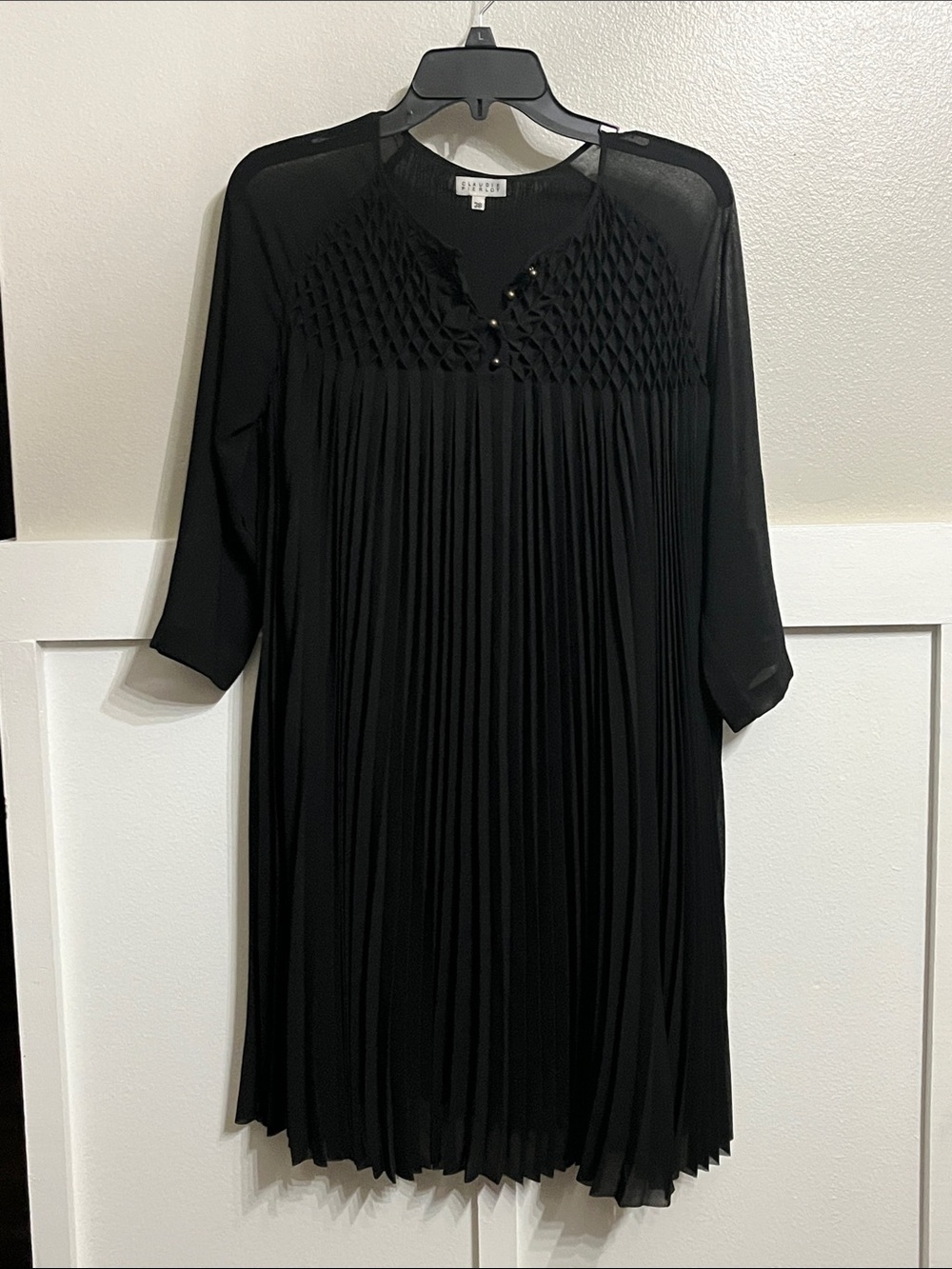Claudie Pierlot black pleated dress Sz 38 / 6